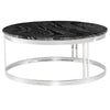 Nicola Coffee Table -Black Wood Marble  / Stainless Steel