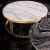 Nicola Coffee Table -White Marble  / Gold Base