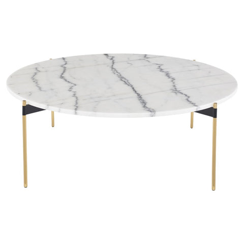 Pixie Coffee Table - White Marble Top / Gold Base