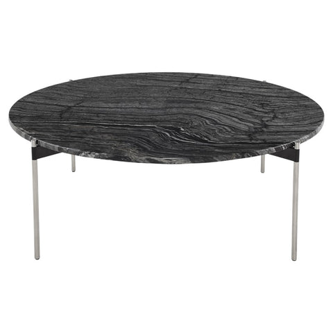 Pixie Coffee Table - Black Wood Marble / Stainless Steel