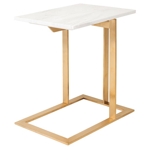 Dell Side Table - White / Gold