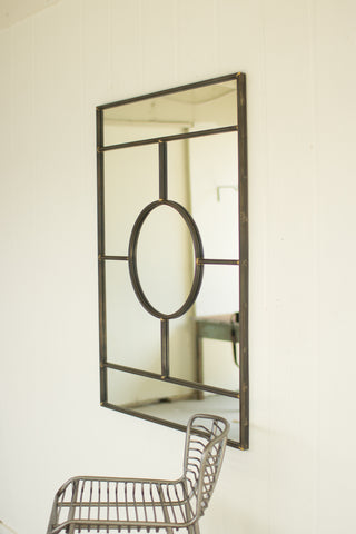 Iron framed mirror