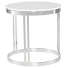 Nicola Side Table - White Marble / Stainless Steel